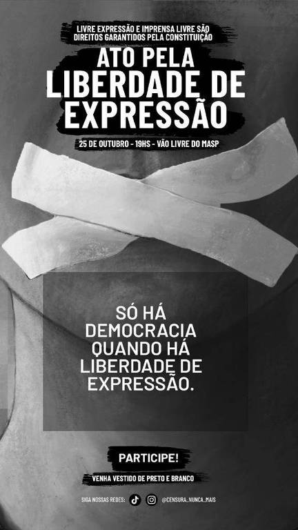 Card chama para ato em favor da liberdade de expressão no Masp