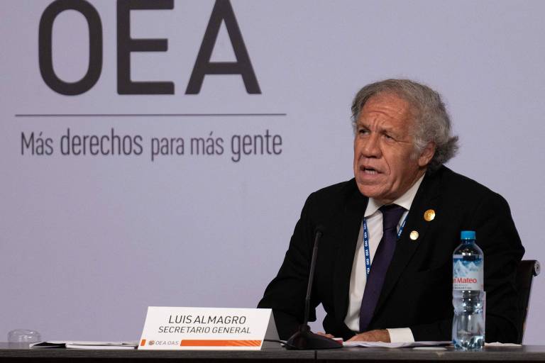 O secretário-geral da OEA, Luis Almagro, durante a 52ª assembleia geral do órgão, em Lima, no Peru