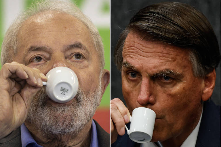 Luiz Inácio Lula da Silva (PT) e Jair Bolsonaro (PL) tomam café durante eventos de campanha

