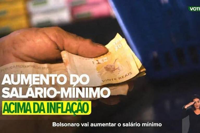 Campanha de Bolsonaro diz que, caso ele seja reeleito, vai dar aumento real do salário mínimo