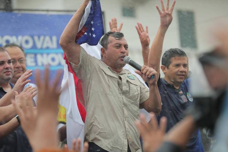 Wilson Lima (União Brasil), que foi reeleito neste domingo para o Governo do Amazonas