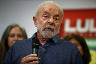 Former Brazil's President Lula speaks in Sao Paulo