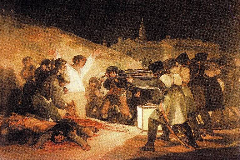 A obra 'Três de Maio de 1808', do pintor espanhol Francisco Goya (1746-1828)