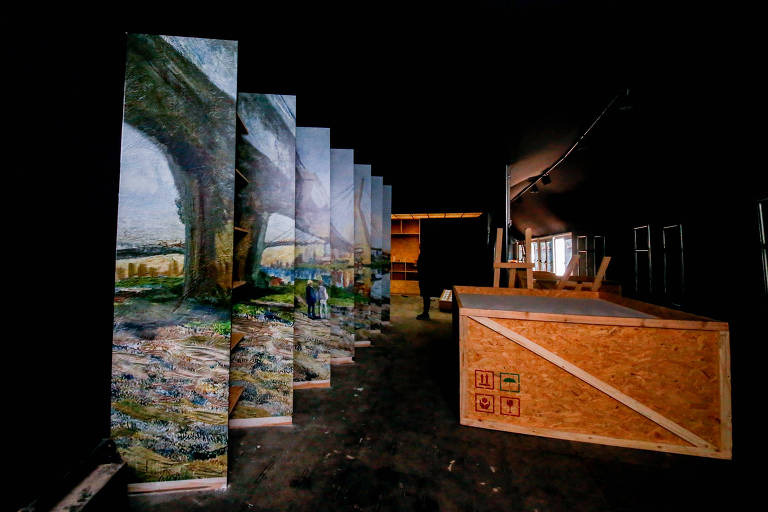 Montagem da exposição Monet à Beira d'Água