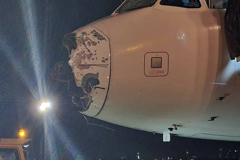 Bico de avião é destruído em tempestade durante voo do Brasil ao Paraguai
