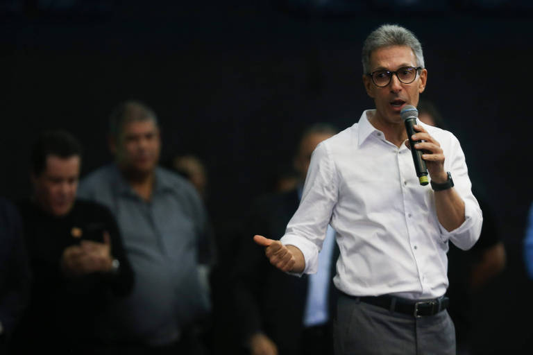 Romeu Zema (Novo), governador de Minas Gerais, durante evento da campanha de Jair Bolsonaro (PL) em SP