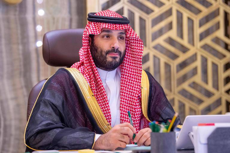O príncipe herdeiro e primeiro-ministro da Arábia Saudita, Mohammed bin Salman, durante evento em Jedá
