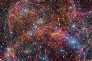 View of the clouds that make up what remains after the explosive death of the Vela supernova