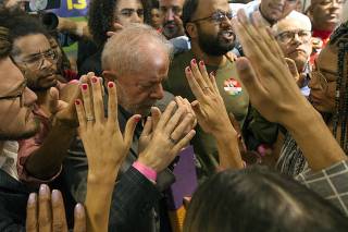Lula em encontro com evangélicos durante a campanha eleitoral de 2022 