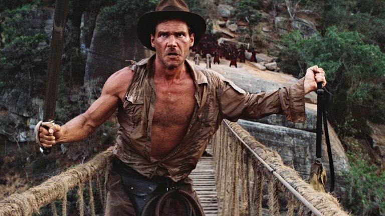 Harrison Ford em cena do filme 'Indiana Jones e o Templo da Perdição', de Steven Spielberg