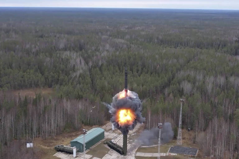 Vídeo do Kremlin mostra teste de míssil balístico intercontinental das forças nucleares russas em Plesetsk