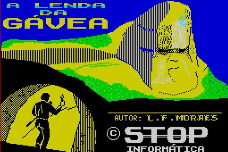 Tela inicial do jogo "A Lenda da Gávea", de 1987
