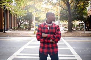 Ky?wuan Dukes, a 20-year-old wide receiver at Johnson C. Smith University and social media influencer in Charlotte, N.C., Oct. 27, 2022. (Logan R. Cyrus/The New York Times)