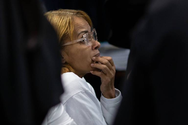 A ex-deputada federal Flordelis aguarda o início de seu julgamento no Fórum de Niterói (RJ)