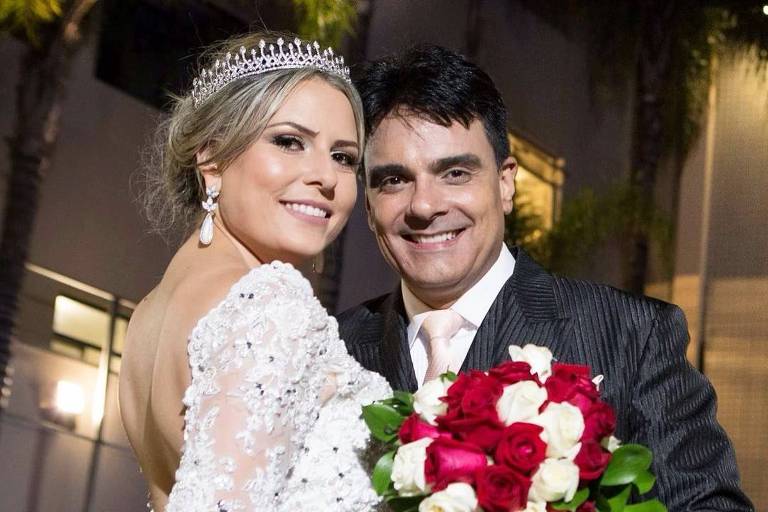 Guilherme Pádua com a esposa Juliana Lacerda Pádua
