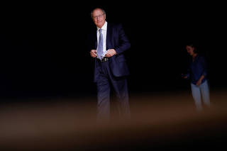 Geraldo Alckmin, Brazilian elected Vice President, walks before a news conference in Brasilia