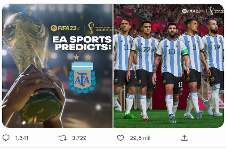 Com histórico de 'vidente', EA Sports crava Argentina como campeã