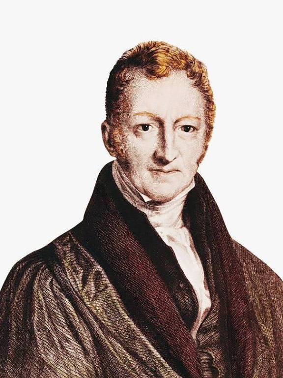 Pintura do economista britânico Thomas Malthus