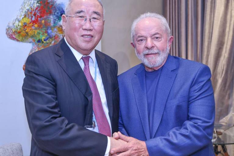 O presidente eleito Luiz Inácio Lula da Silva (PT) se encontra com Xie Zhenhua, representante da China na COP27, a Cúpula das Nações Unidas sobre Mudanças Climáticas, em Sharm El-Sheik, no Egito