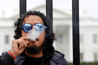 Demonstrators hold a rally urging U.S. President Biden to release all Cannabis prisoners, convicted of marijuana-related charges, outside of the White House in Washington