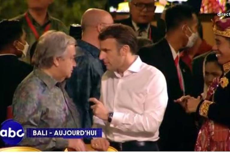 Macron não respeita 'dress code' em jantar do G20 e causa incidente diplomático