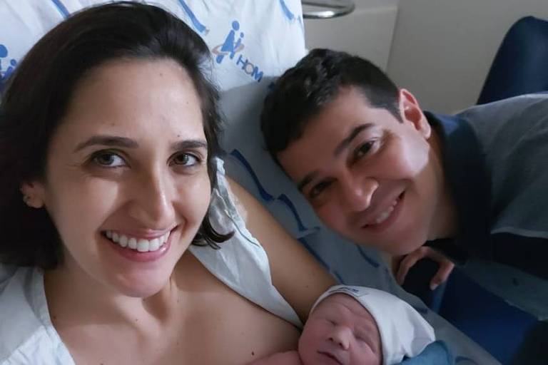 Tamiris Martinez, 35, que deu a luz a uma criança com a síndrome de Patau