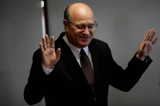 FILE PHOTO: Then-Brazilian Central Bank President Ilan Goldfajn speaks during an interview with Reuters in Brasilia