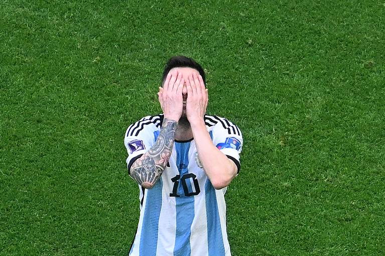 Lionel Messi durante a derrota da Argentina para Arábia Saudita por 2 a 1
