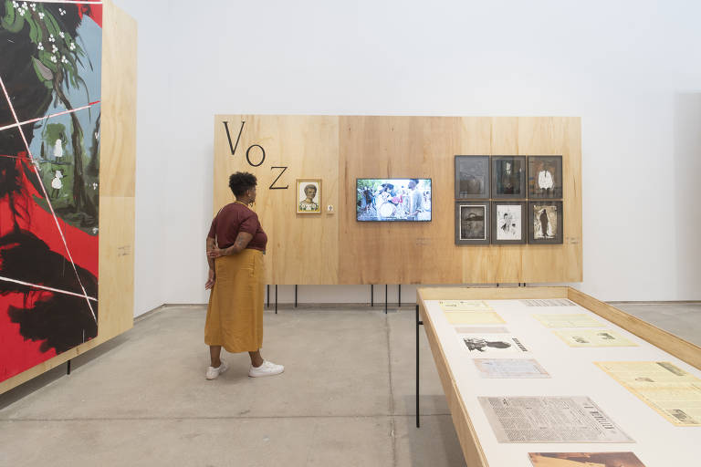 Vista da exposição 'Quilombo: Vida, Problemas e Aspirações do Negro' no Instituto Inhotim