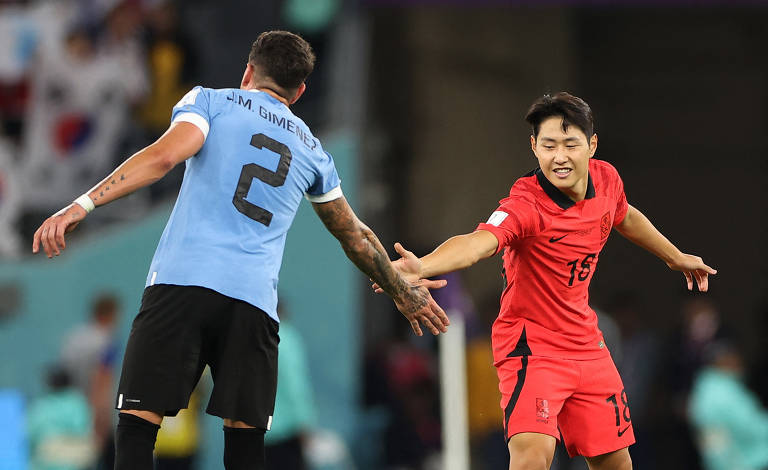 Veja imagens do jogo Uruguai e Coreia do Sul