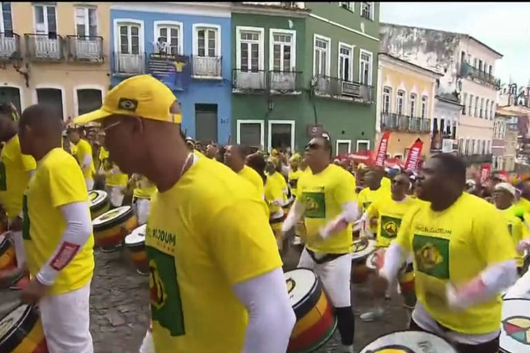Não seria um jogo do Brasil em Copa do Mundo sem mostrar o Olodum