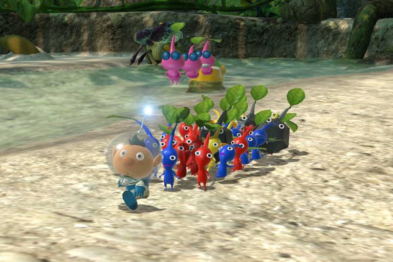 Imagem do jogo "Pikmin 3 Deluxe", para o Nintendo Switch