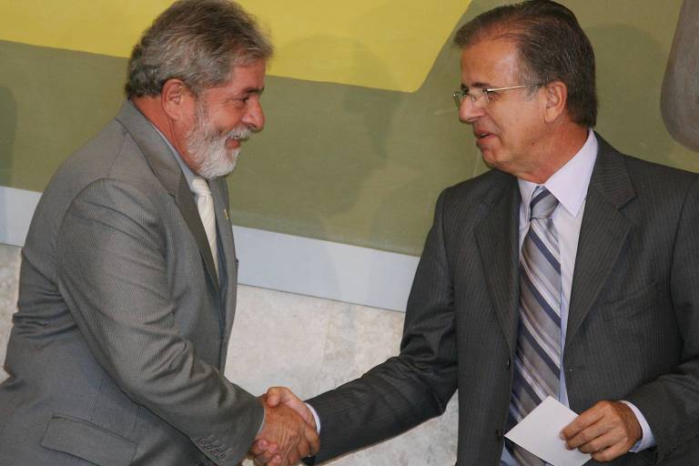 Lula e seu então ministro das Relações Institucionais, José Múcio, em 2008