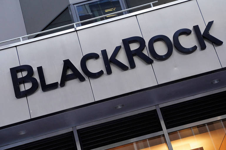 Logo da BlackRock na sede da gestora em Nova York, nos EUA 