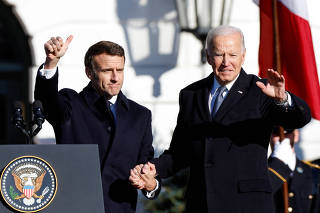 U.S. President Biden and Mrs. Biden host French President Macron and Mrs. Macron for an official State Arrival Ceremony at the White House in Washington
