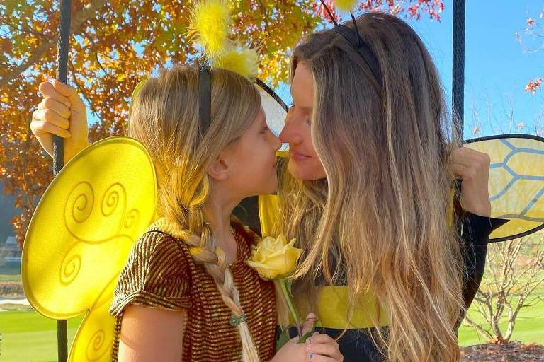 Gisele Bundchen e a filha, Vivian Lake, viraram abelhas estilosas neste Halloween