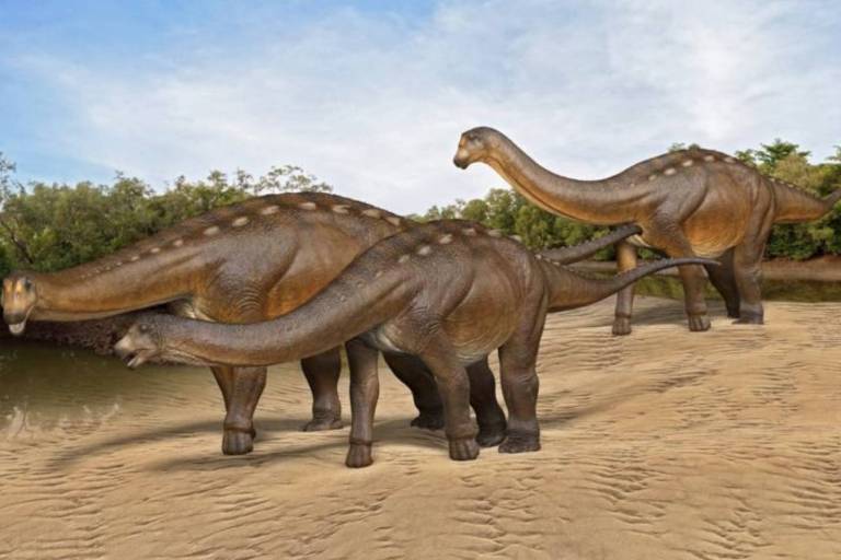 Reprodução de três dinossauros