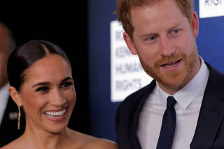 FILE PHOTO: The Duke and Duchess of Sussex, Harry and Meghan, attend the 2022 Robert F. Kennedy Human Rights Ripple of Hope Award Gala in New York City