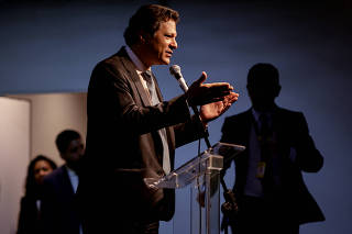 Brazilian Economy Minister nominee Fernando Haddad speaks during a news conference in Brasilia