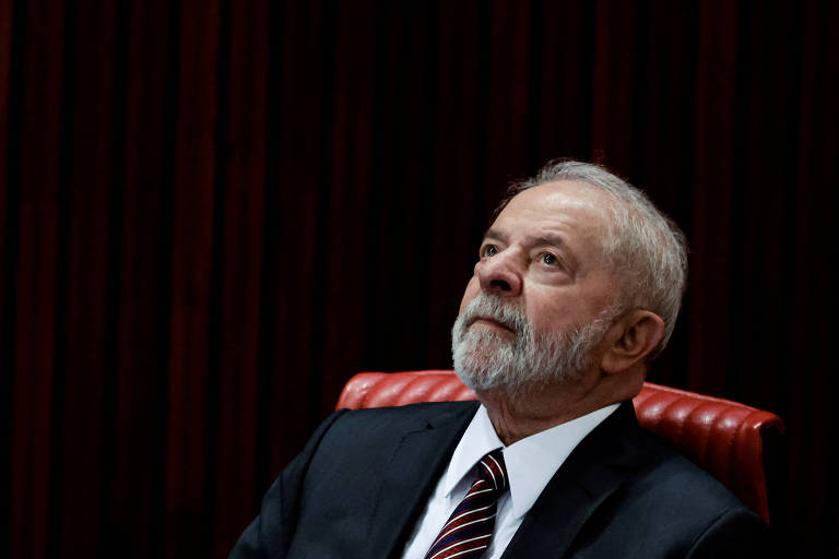 O presidente eleito Luiz Inácio Lula da Silva durante a cerimônia de diplomação, em Brasília
