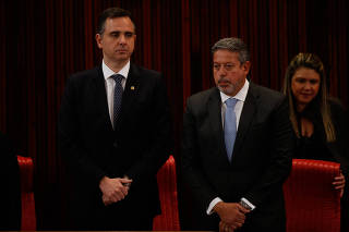 Rodrigo Pacheco  e Arthur Lira na diplomação de Lula