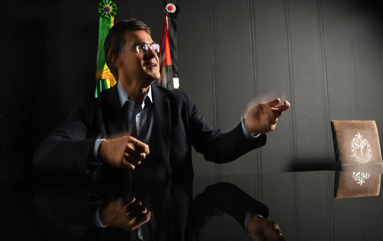 Rodrigo Garcia durante entrevista à Folha no Palácio dos Bandeirantes