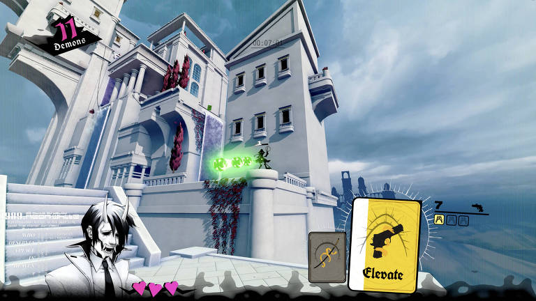 Imagem do jogo 'Neon White', disponível para PC e consoles