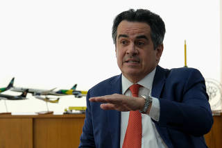 O ministro da Casa Civil do governo Bolsonaro, Ciro Nogueira (PP), em seu gabinete