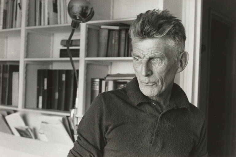 O escritor Samuel Beckett em retrato feito por Henri Cartier-Bresson