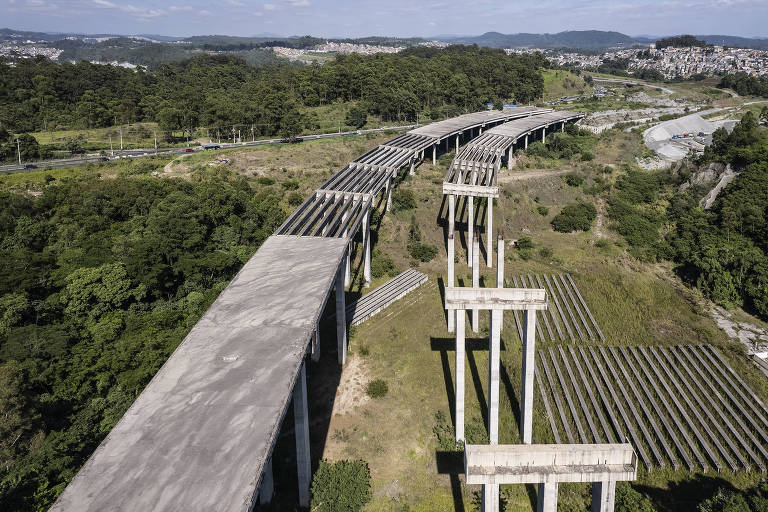 Obras paradas do trecho Norte do Rodoanel, em São Paulo