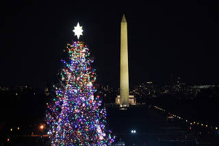 Christmas tree lighting ceremony outside of the U.S. Capitol in Washington