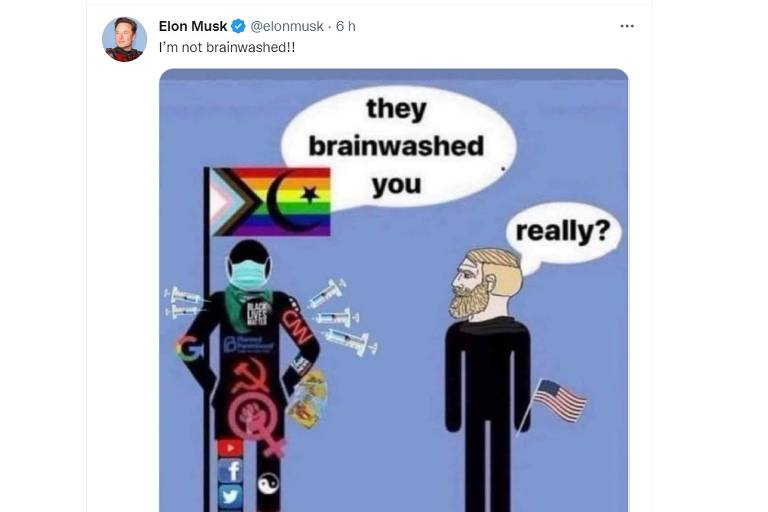 Elon Musk, dono do Twitter, publica meme que critica Twitter