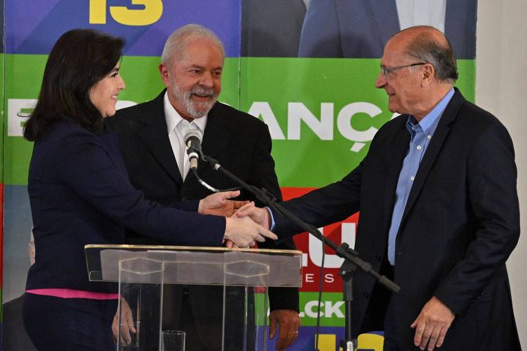 Simone Tebet, Geraldo Alckmin e Luiz Inácio Lula da Silva