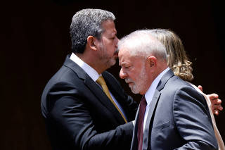 Brazilian President-elect Luiz Inacio Lula da Silva meets with the President of the Chamber of Deputies Arthur Lira in Brasilia